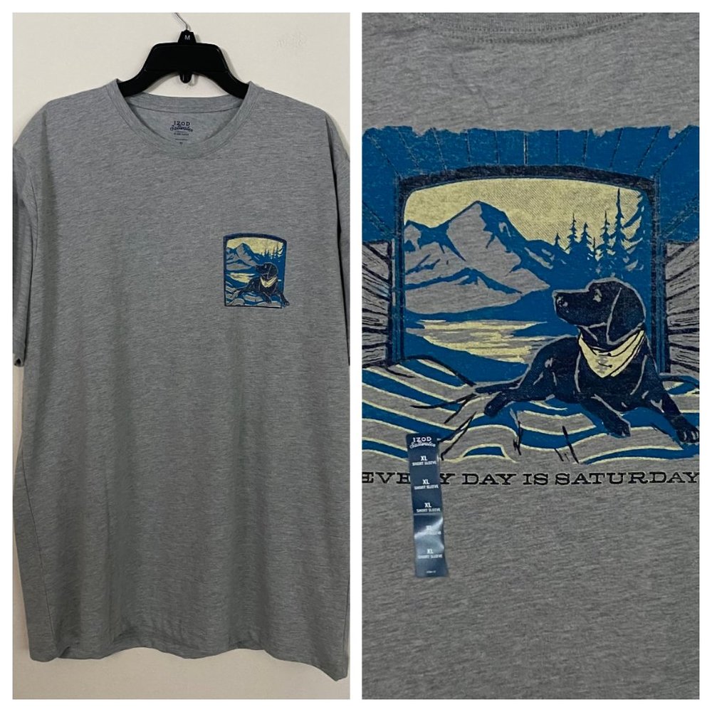 Izod Saltwater Dog Graphic Mens T-shirt XL